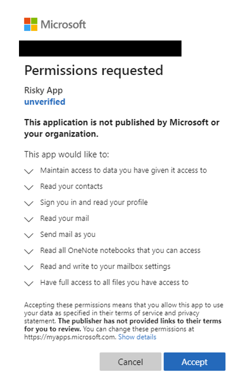 Consent Request from “Risky App”