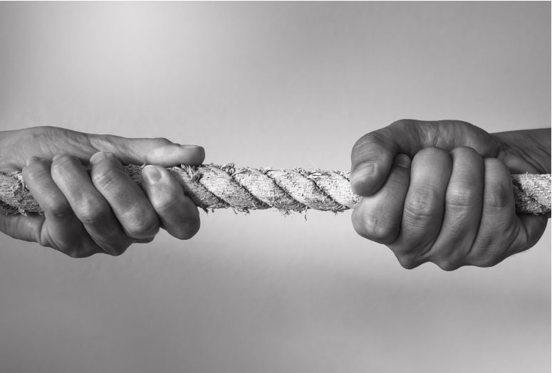 tug-a-war Friction and Security