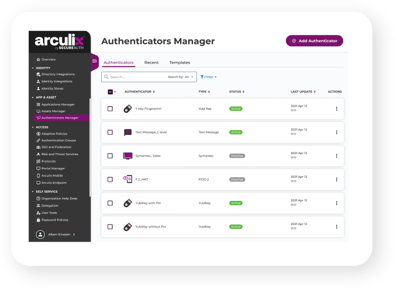 Authenticators Manager Authenticators Manager